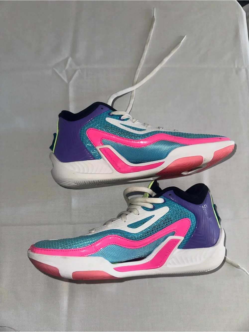 Jordan Turquoise, Purple & Pink Basketball Sneakers